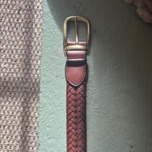 Coach brown Braided Leather Belt with brass Buckle- 32” excellent condition